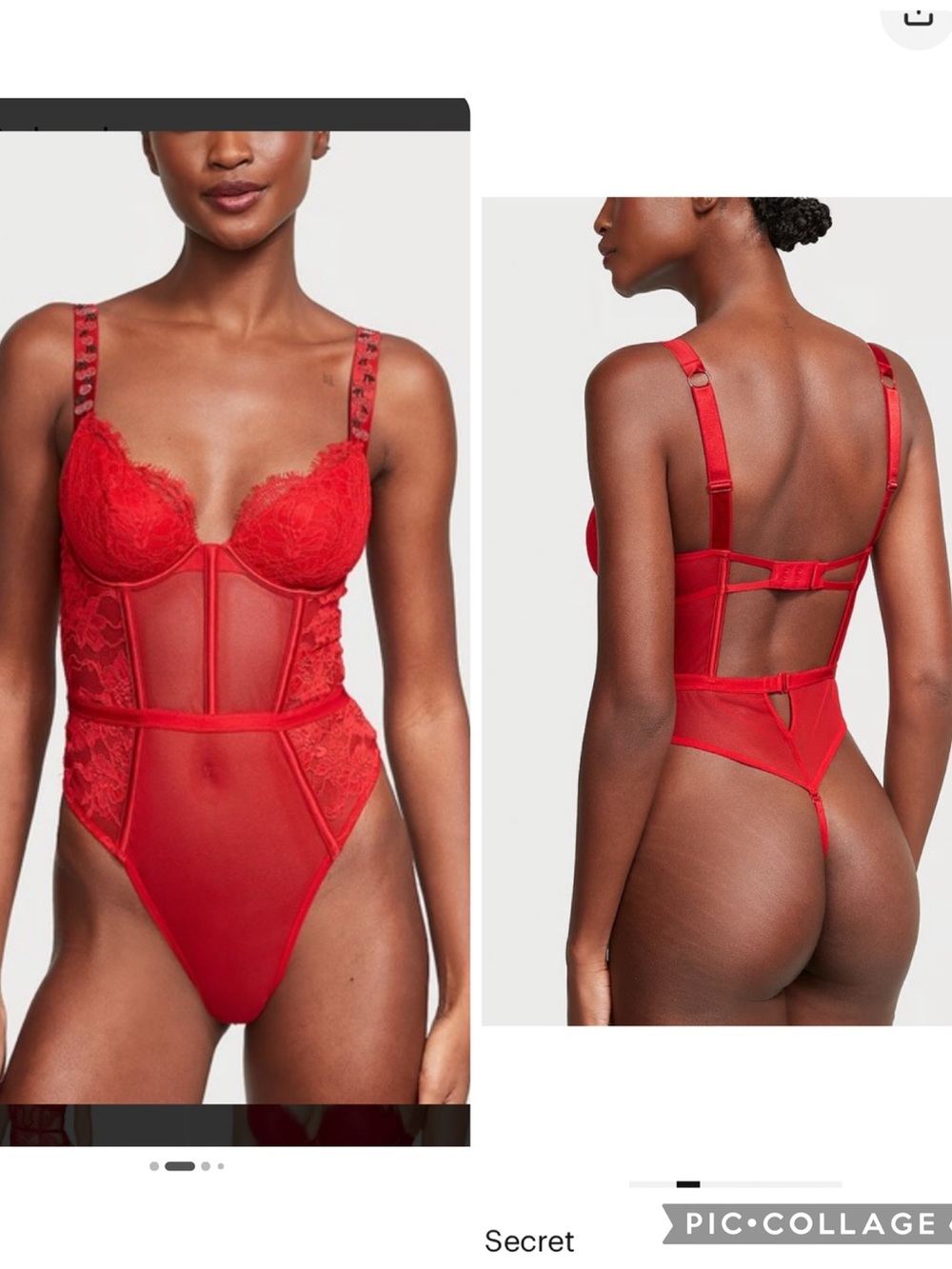 Victorias Secret very sexy cherry strap teddy (rare print)